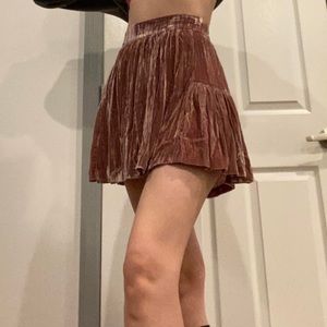Madewell pink velvet miniskirt